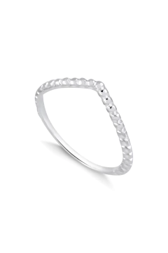 Anel de Prata 925 Bolinhas Wonder com design liso e detalhe de bolinhas.