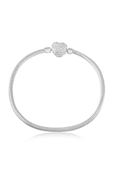 Pulseira Berloque Coração Cravejado