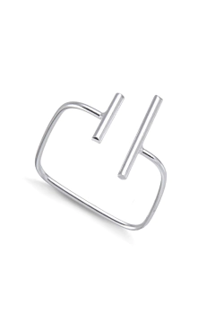 Anel de prata 925 regulável modelo palito com design moderno e acabamento liso.