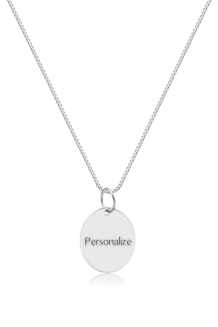 Colar de prata 925 com pingente oval personalizável