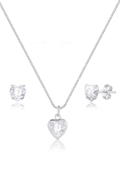 Conjunto Ponto de Luz Coração Cristal