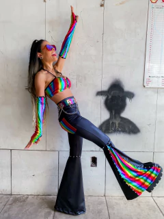 Calça Flare rainbown