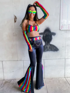 Calça Flare rainbown - comprar online