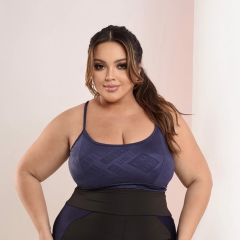 TOP ALCINHA TEXTURIZADO COM BOJO - PLUS SIZE REF 080