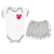 Conjuntinho de bebê com Body e Short Saia Cinza Sortido - comprar online