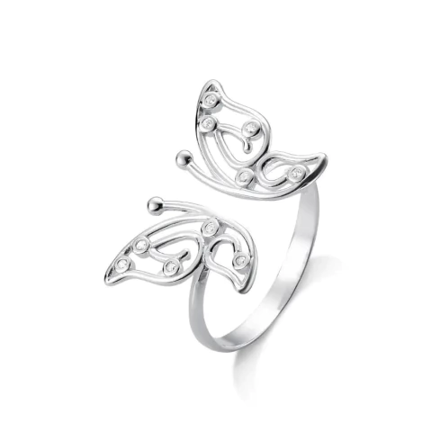 Anel Borboleta Shine Regulável - Prata 925 - comprar online