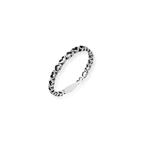 Anel Mini Corações Vazados - Prata 925 - comprar online