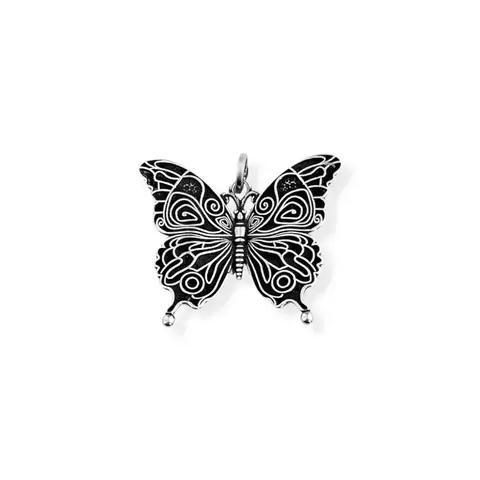 Pingente Borboleta Estampada Grande - Prata 925 - comprar online