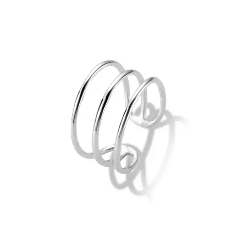 Anel 3 Aros Ajustável - Prata 925 - comprar online