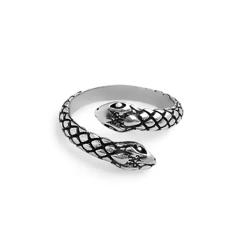 Anel Serpente Dupla Ajustável - Prata 925 - comprar online