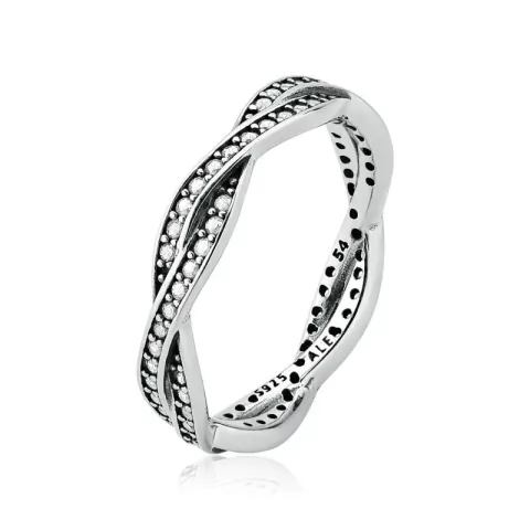 Anel Entrelaçado Cravejado Inspired - Prata 925 - comprar online