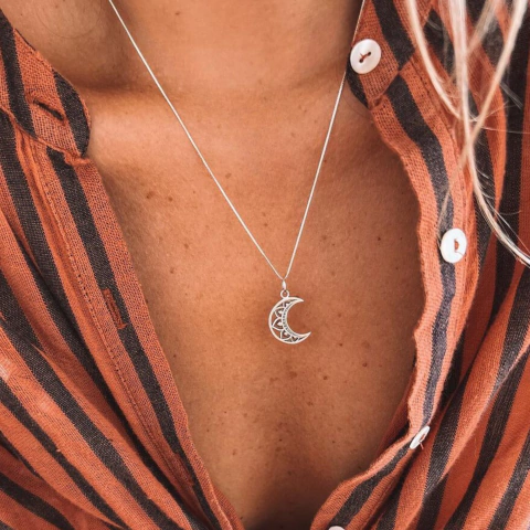 Colar Lua Indiana - Prata 925
