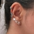 Trio de Brincos Linha Mar - Prata 925