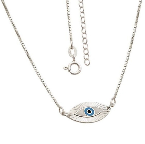 Colar Mystic Olho Grego Navete - Prata 925