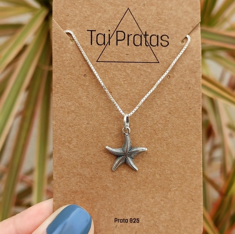 Colar Estrela do Mar Envelhecida - Prata 925