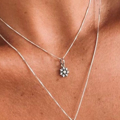 Colar Mini Girassol - Prata 925