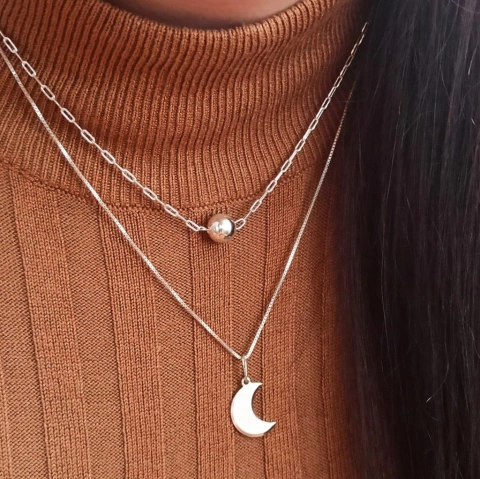 Colar Bolinha de Prata 925