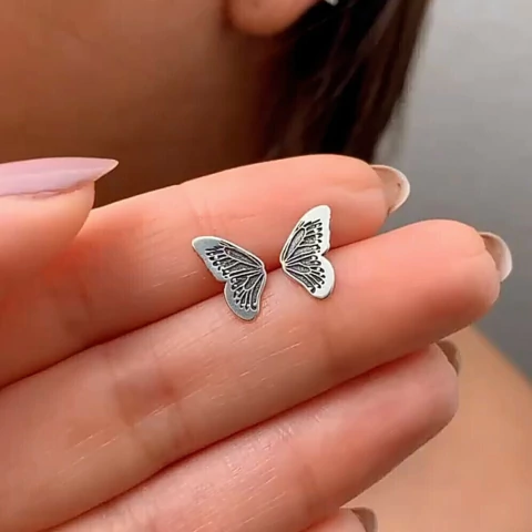 Brinco Asa de Borboleta - Prata 925