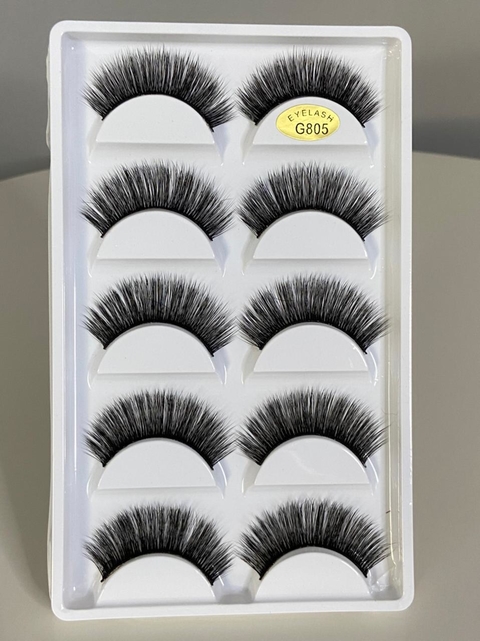 Cartela com 5 pares de cílios postiços - Modelo G805