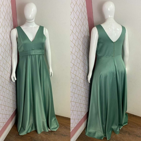 Vestido verde oliva luxo TM46/48