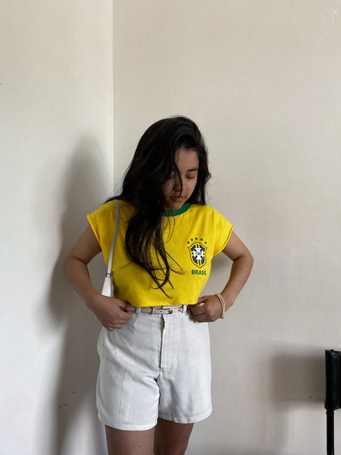 camisa cropped brasil tam m
