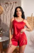 SHORT DOLL VERMELHO EM CETIM E RENDA na internet