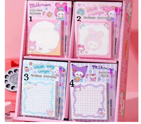 Bloco de Notas Adesivas + Caneta Sanrio Kids - Importados - comprar online