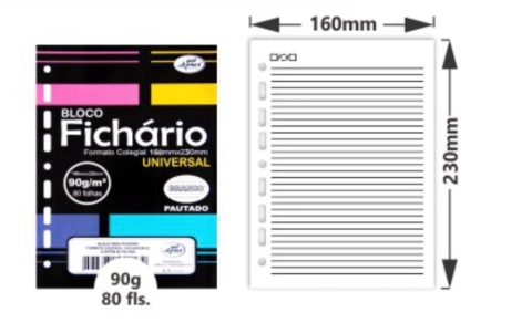 Refil Colegial Branco c/ Pauta - Merci