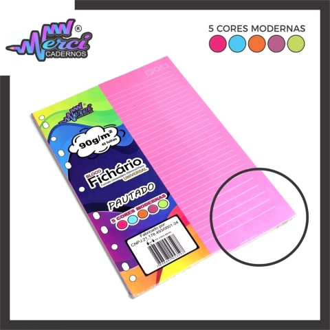 Refil Colegial Cores Modernas - Merci