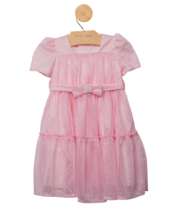 Vestido Festa em Tule Rosa Claro