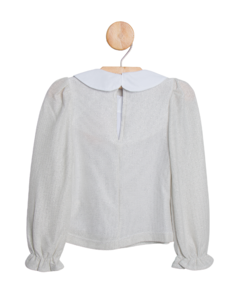 Blusa em Malha Tricô com Bordado na Gola - comprar online