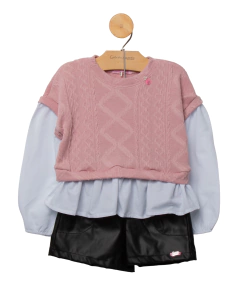 Conjunto de Pulover com Falsa Camisa - comprar online