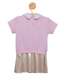 Vestido em moletinho com saia em Eco Couro na internet
