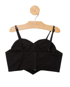 Cropped com Coração Bordado em Strass na internet
