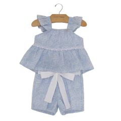 Conjunto de batinha com short estampado
