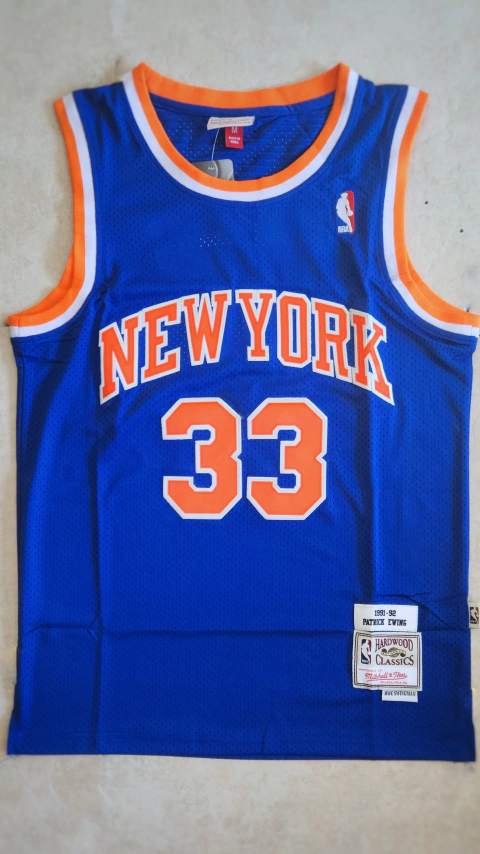 [Camiseta Importada] RETRO New York KNICKS AZUL EWING (33)