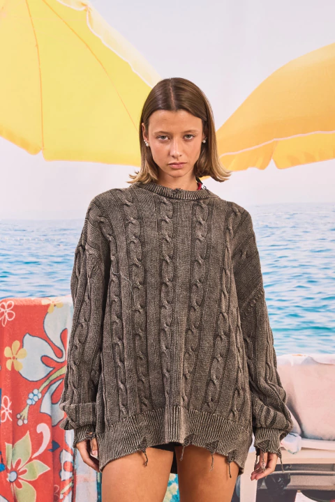 SWEATER NEGRO WASHED - THE BOSS - comprar online