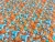 Crepe Fourway Estampado 3D Floral Flow Laranja - 95% Poliéster 5% Elastano - 1,47 Metros de Largura - 74g/m²
