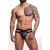JOCKSTRAP COM ELÁSTICO DUPLO FRONTAL ABERTO PRETO EM CIRRE SD CLOTHING