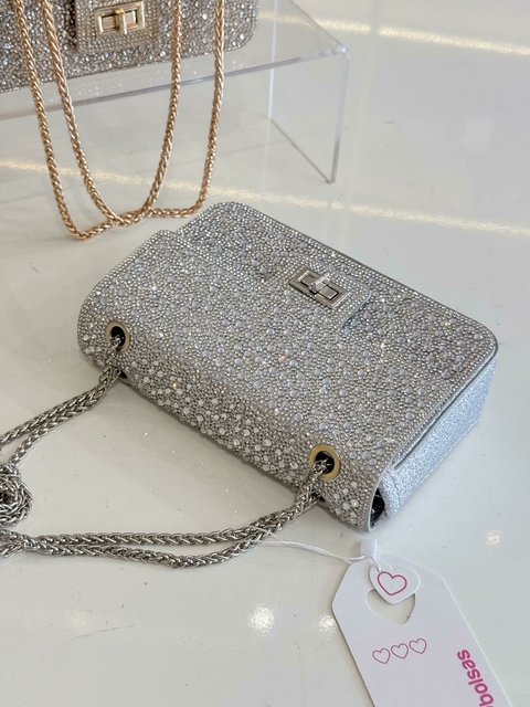 Bolsa Pedraria Luxo - Prata