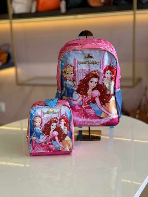 KIT MOCHILA COM LANCHEIRA PRINCESAS