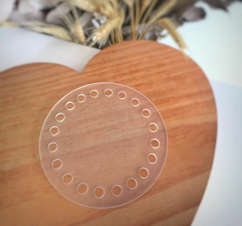 Base Acrílico Crochê - 12cm (Redonda)