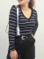 Blusa Feminina Lua Manga Longa Estampa Listrada Tecido Canelado - loja online