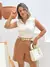 ChocoKit Bermuda Manu Chocolate + Regata Laís Off-white - comprar online