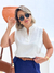 Regata Feminina Paola Alfaiataria de Marrant com Decote - Natana Stinguel