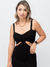 Vestido Feminino Midi Tricot Modal Raquel Preto Frente 