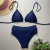 MONTE SEU CONJUNTO - Cortininha com calcinha cintura alta (maior no bumbum) | Tecido: Trilobal | Cor: Azul Marinho - comprar online