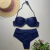 MONTE SEU CONJUNTO - Meia taça alça removível com calcinha cintura alta fio duplo | Tecido: Trilobal | Cor: Azul Marinho - comprar online