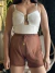 Short Tule | Tecido: Tule | Cor: Marrom