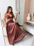 Vestido Longo | Tecido: Vsicose | Cor: Marrom na internet